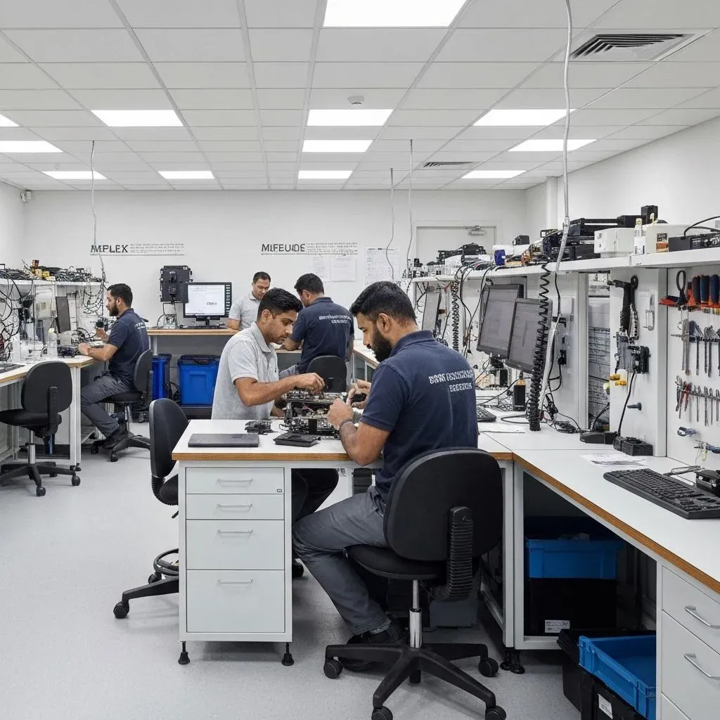 SSN Repairs technicians working in a professional repair lab